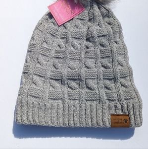 Simply Southern Soft and Furry Gray Knit Beanie